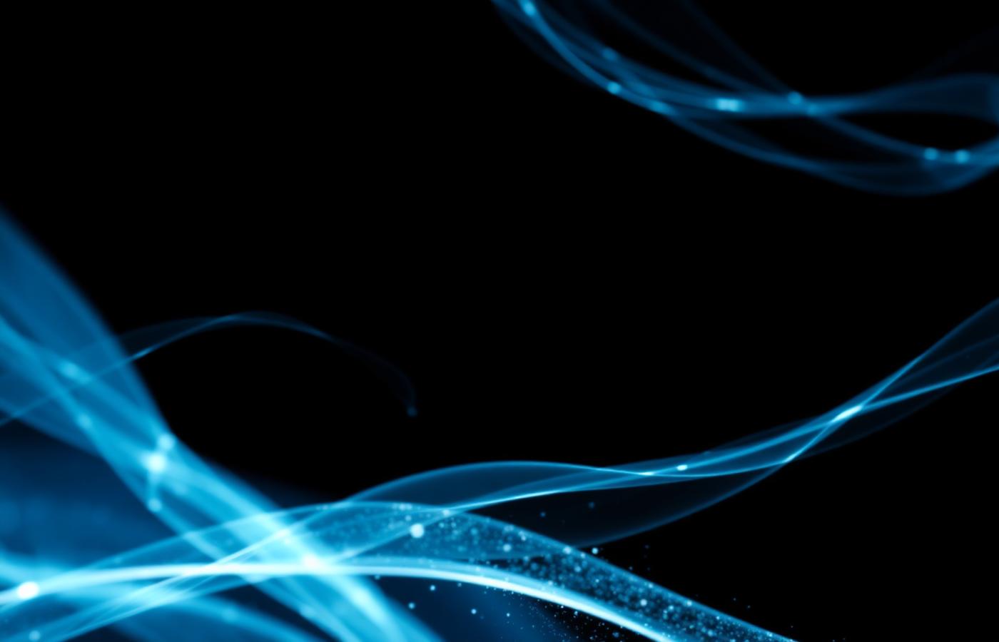 Abstract flowing streams of blue light representing data movement